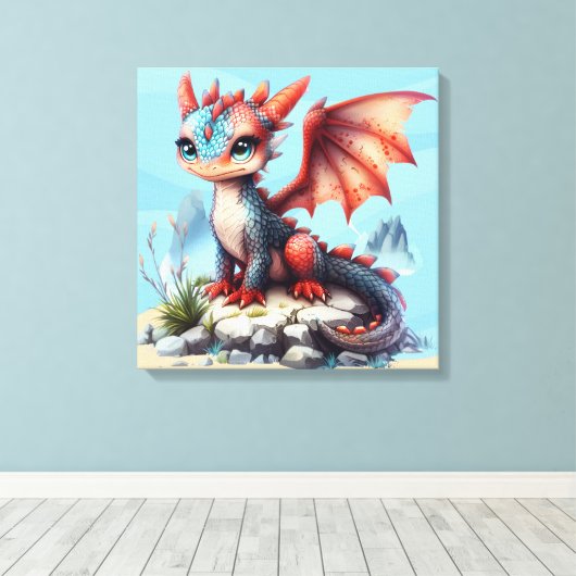 #1 ビッグアイ・ドラゴン キャンバスプリント (インサイチュ (ウッドフロア))