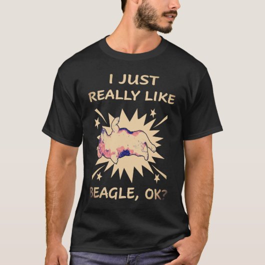 1 ビーグルが本当に好き Tシャツ (正面)