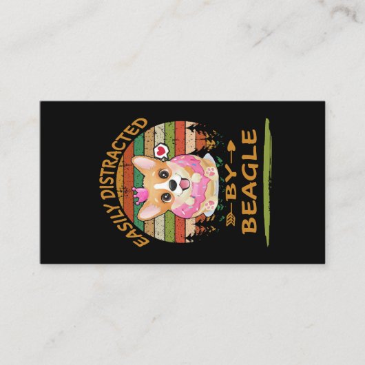 1 ビーグルに簡単に気を取られる 名刺 (正面)