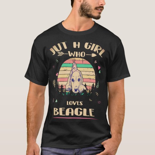 1 ビーグル大好き女子 Tシャツ (正面)