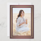 1 フォト バーチャル卒業パーティー バーガンディ＆ゴールド 招待状 (裏面)