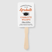 1 フォト 卒業式 現代 オレンジ 白 黒 ハンドファン (正面)