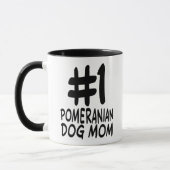 #1 ポメラニアンママ - 世界で一番の愛犬家ママ マグカップ (左)