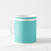 #1 ママ - ティールブルーのママギフト カップ マグ (正面左)