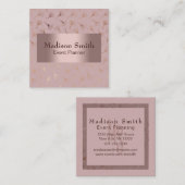 1-モダンバラ金ゴールド手書きフローラ スクエア名刺 (正面/裏面)