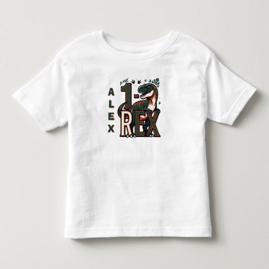 1 レックス恐竜の誕生日Tシャツ トドラーTシャツ (正面)