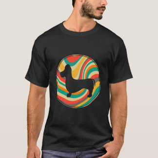 1 レトロ ヴィンテージ ダックスフント 犬 種 Tシャツ