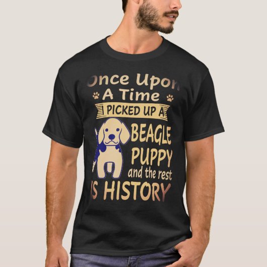 1 ワン・アポン・ア・タイム - ビーグルパピー ビーグル Tシャツ (正面)