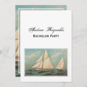 #1 ヴィンテージ ヨット レース 海洋 招待状 (正面/裏面)