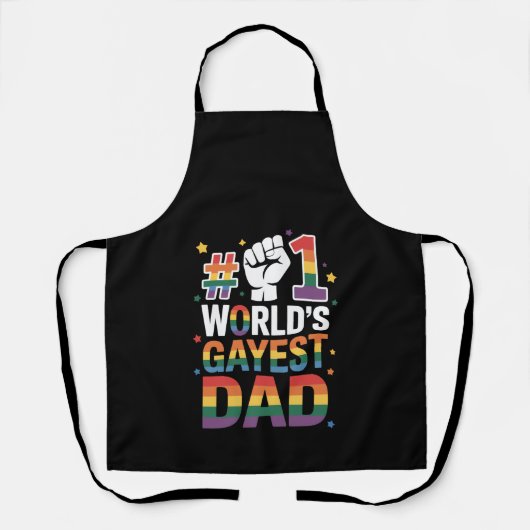 #1 世界で最もゲイなパパ 楽しい父の日 LGBT エプロン (正面)