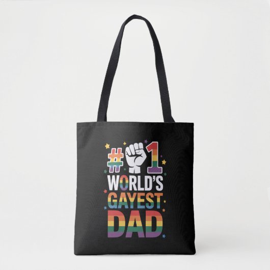 #1 世界で最もゲイなパパ 楽しい父の日 LGBT トートバッグ (正面)