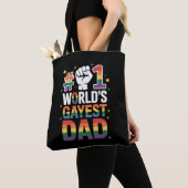 #1 世界で最もゲイなパパ 楽しい父の日 LGBT トートバッグ (クローズアップ)