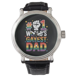 #1 世界で最もゲイなパパ 楽しい父の日 LGBT 腕時計