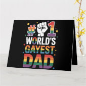 #1 世界で最もゲイなパパ 面白い父の日 LGBT  カード (黄色い花)