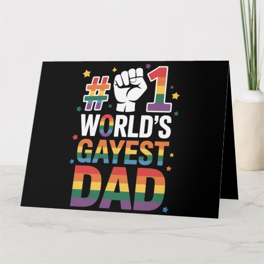 #1 世界で最もゲイなパパ 面白い父の日 LGBT  カード (正面)