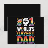 #1 世界で最もゲイなパパ 面白い父の日 LGBT ポストカード (正面/裏面)