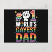 #1 世界で最もゲイなパパ 面白い父の日 LGBT ポストカード (正面)