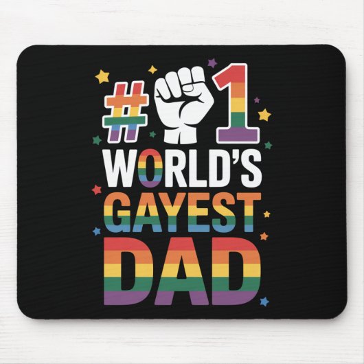 #1 世界で最もゲイなパパ 面白い父の日 LGBT マウスパッド (正面)