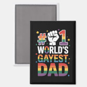 #1 世界で最もゲイなパパ 面白い父の日 LGBT マグネット (正面/裏面)