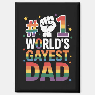 #1 世界で最もゲイなパパ 面白い父の日 LGBT マグネット