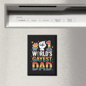 #1 世界で最もゲイなパパ 面白い父の日 LGBT マグネット (インサイチュ (食洗機))