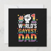 #1 世界で最もゲイなパパ 面白い父の日 LGBT 招待状 (正面)
