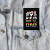 #1 世界で最もゲイなパパ 面白い父の日 LGBT 缶バッジ (インサイチュ)