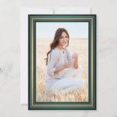 1 写真 仮想卒業パーティー 緑 金 白 招待状 (裏面)