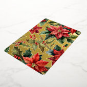 1 大きな垂直写真 ポインセチア ゴールド 箔シーズンカード (回転した状態)