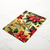 1 大きな縦の写真 ポインセチア ゴールド 箔シーズンカード (回転した状態)