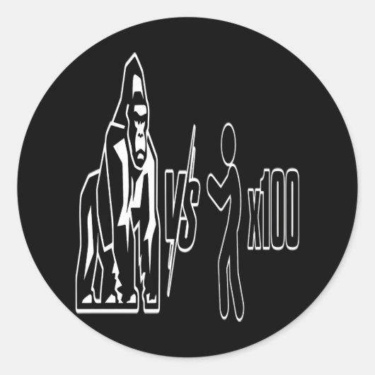 1 巨大ゴリラvs100人の男_3 ラウンドシール (正面)