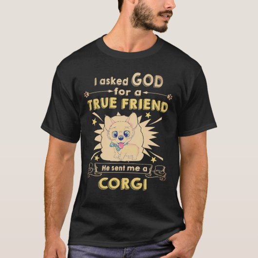 1 彼は私にコーギー犬を送ってくれた Tシャツ (正面)
