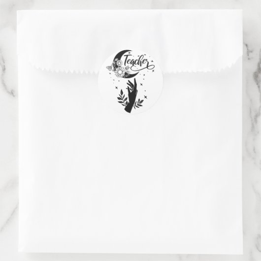 1 – 教師感動的シャツ、ミニマル先生 ラウンドシール (バッグ)