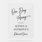 1 日前リハーサルディナー スクリプト風ウェルカムサイン アクリルサイン (正面)