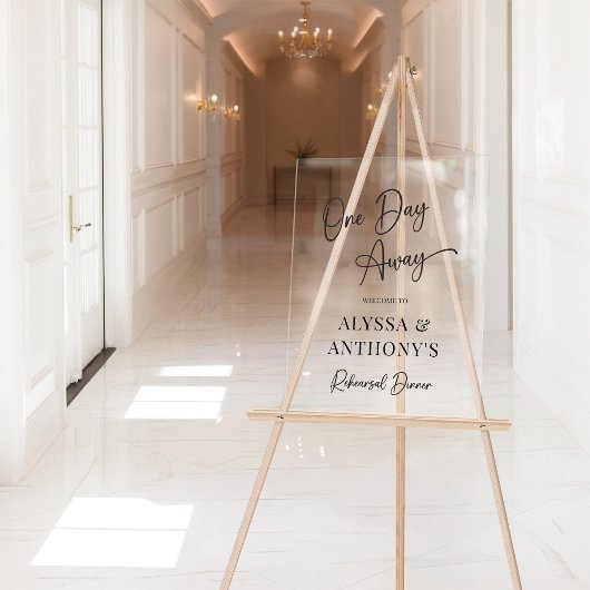 1 日前リハーサルディナー スクリプト風ウェルカムサイン アクリルサイン