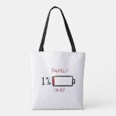 1% 残量のバッテリー トートバッグ (裏面)