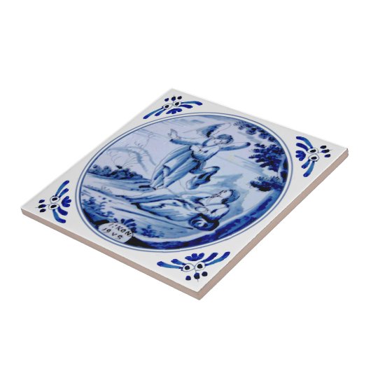 1：王：19 Angel Awakens Elijah Blue Delft Repro タイル (側面)
