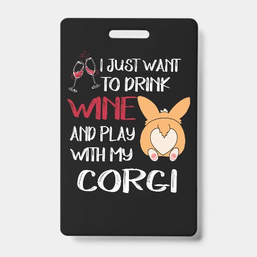 1 私はただワインを飲みたいだけ バッジ (表面)