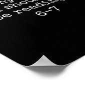 1 週間に何晩 6 7 M を読むべきか ポスター (角)