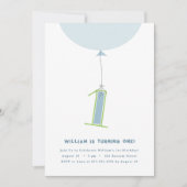 #1 風船のファーストバースデー招待状 招待状 (正面)