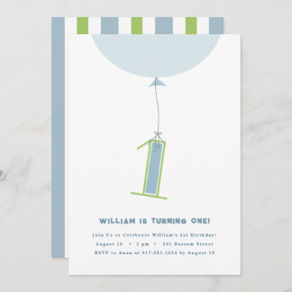 #1 風船のファーストバースデー招待状 招待状