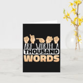 1,000の言葉を伝えるASLアメリカ手話 カード (黄色い花)