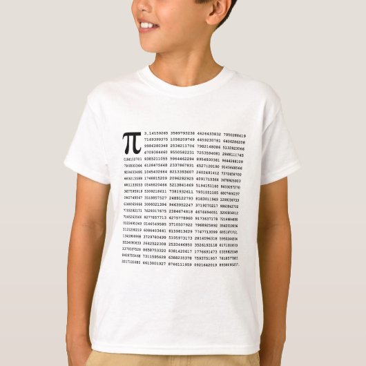 1,000のPi番号|数学記号 Tシャツ (正面)