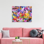 1,000折り鶴20インチx 16インチキャンバスプリント キャンバスプリント (インサイチュ (リビング))