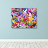 1,000折り鶴20インチx 16インチキャンバスプリント キャンバスプリント (インサイチュ (ウッドフロア))