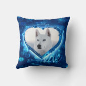 1+1フォトペットラブ&キープサケ、ブルーネオンハート- クッション (裏面)