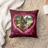 1+1フォトペットラブ&キープサケ、赤ネオンハート- クッション (ブランケット)