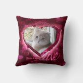 1+1フォトペットラブ&キープサケ、赤ネオンハート- クッション (裏面)