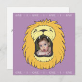 1 1誕生日のライオンのパーソナライズな誕生日の招待 招待状 (正面/裏面)