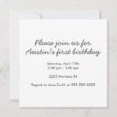 1 1誕生日のライオンのパーソナライズな誕生日の招待 招待状 (裏面)